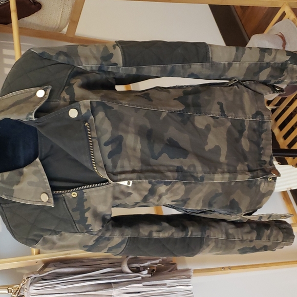 RARE  Zara Mens Camo Biker Couture Jacket Sz M - Picture 4 of 9